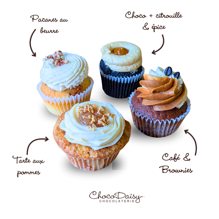 Boite 4 cupcakes d automne | Choco Daisy