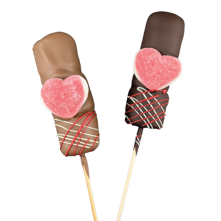 Brochette de guimauve et chocolat de Saint-Valentin