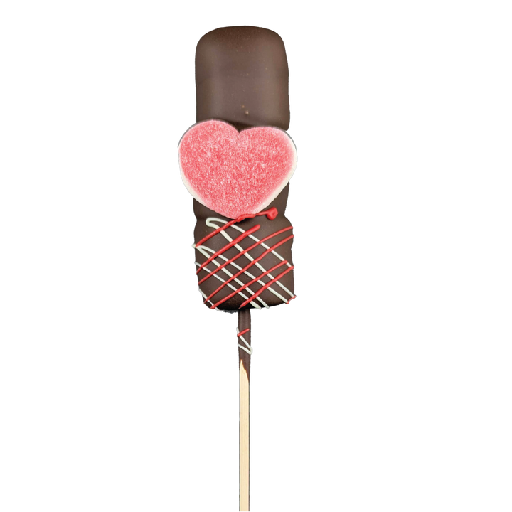 Brochette de guimauve et chocolat de Saint-Valentin