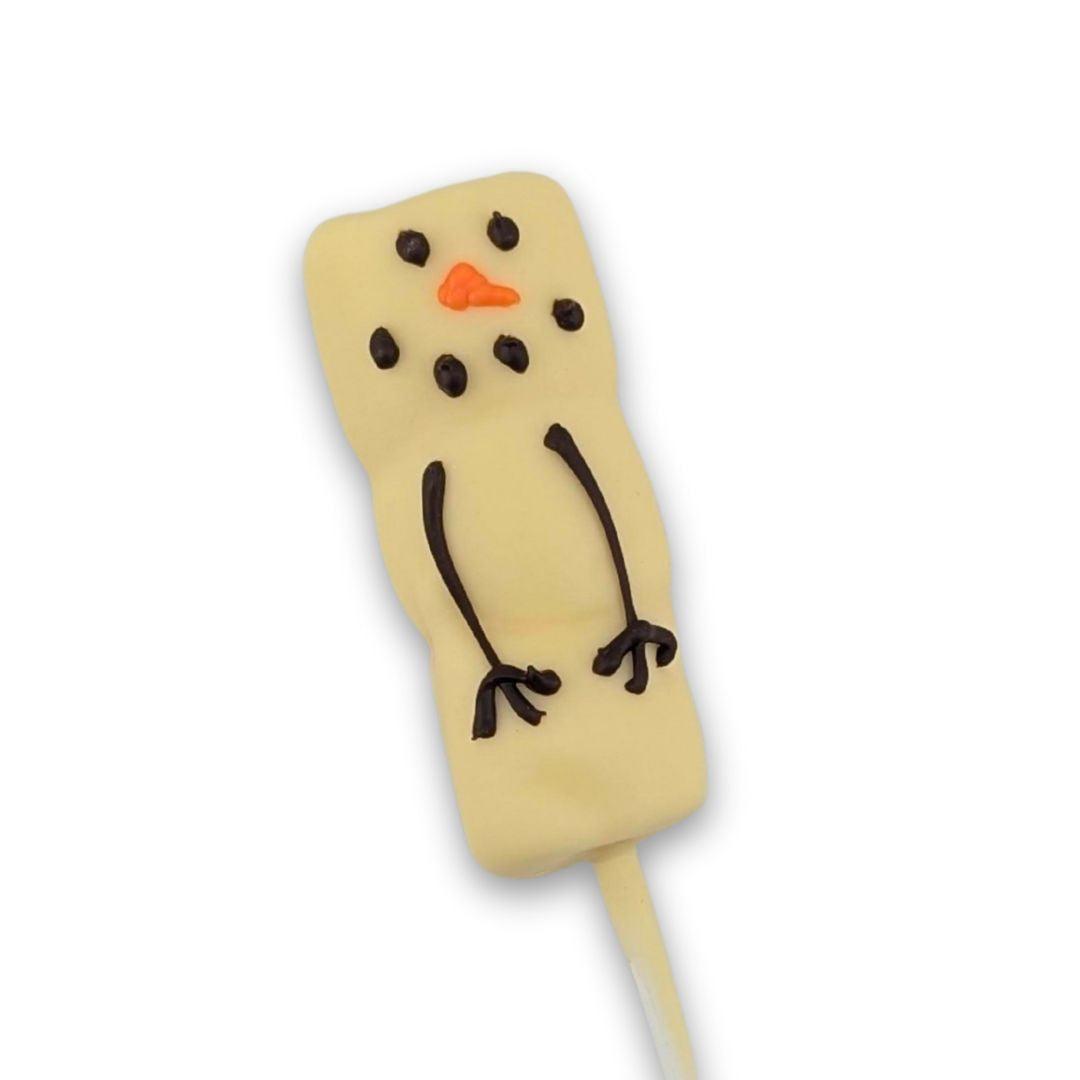 Brochette guimauve bonhomme de neige chocolat Blanc | Choco Daisy 