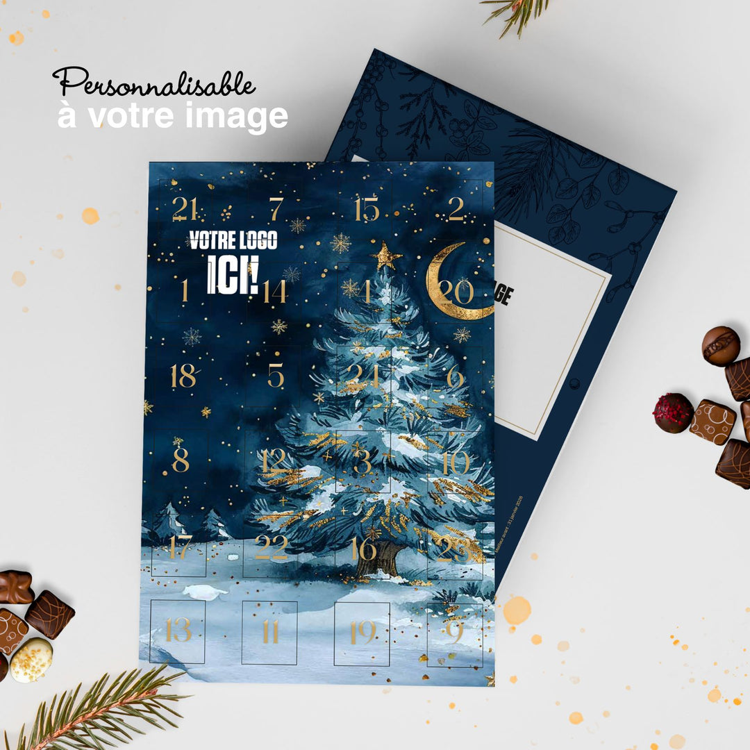 Calendrier de l'Avent personnalisé - Bouchées de chocolats fins