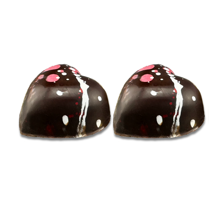 Chocolats coeurs fondants a la cerise - Chocolat noir | Choco Daisy