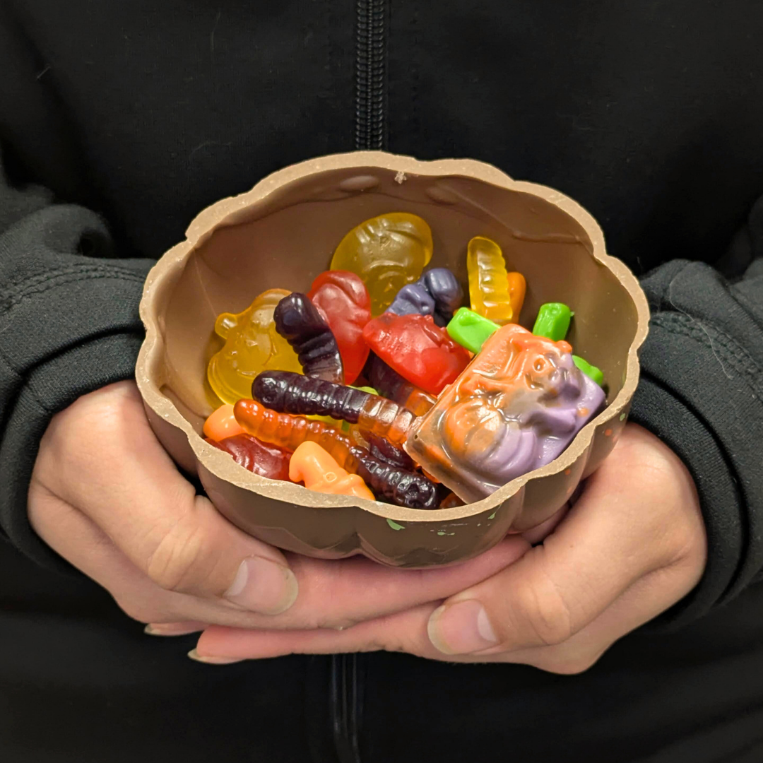 Citrouille en chocolat avec bonbon