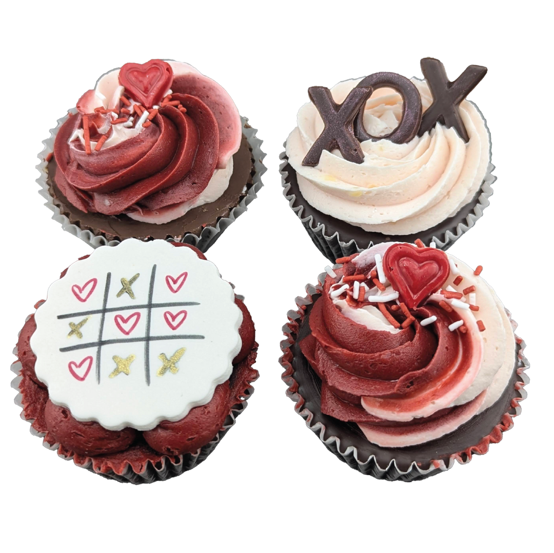 Boite 4 cupcakes Saint-Valentin