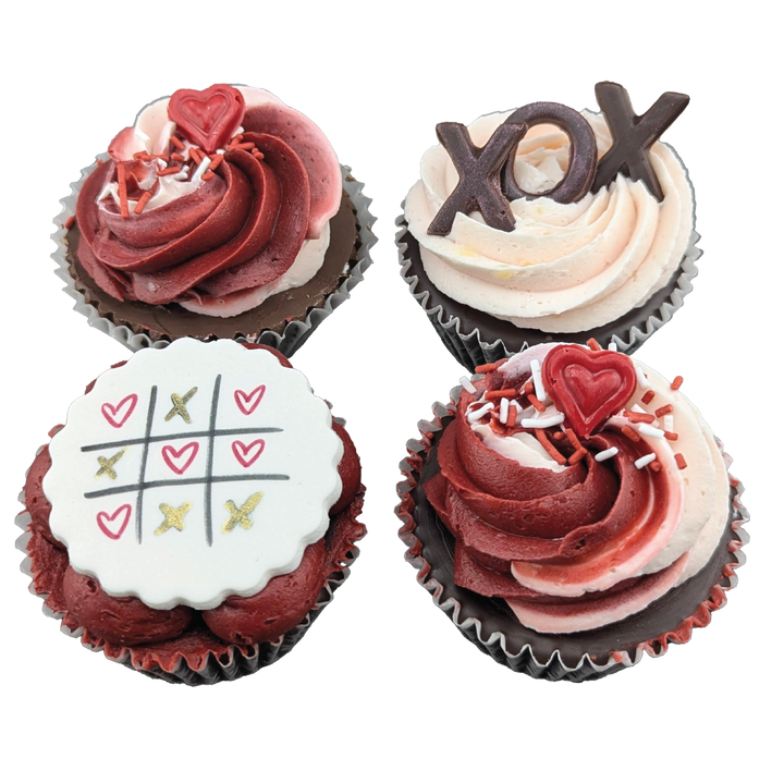 Boite 4 cupcakes Saint-Valentin